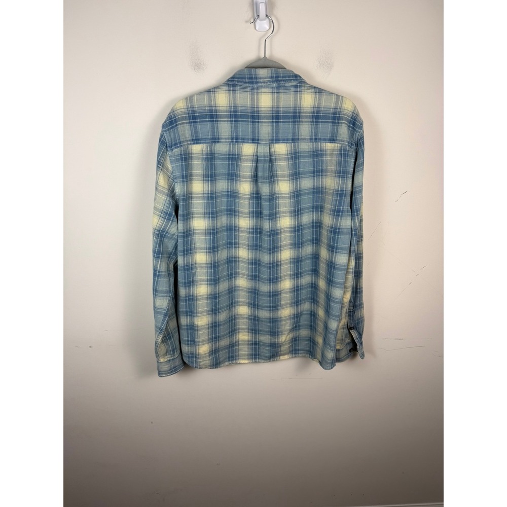 Marine Layer Mens XL Blue Cream Plaid Long Sleeve Button Down Flannel - Picture 3 of 5